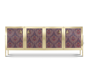 JANIS - Brass and glass sideboard with doors by ETRO Home Interiors - view 2